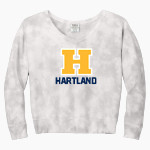 HARTLAND HIGH SCHOOL EAGLES Port & Company Women's Tie-Dye V-Neck Sweatshirt Front Thumbnail