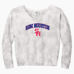 SAM HOUSTON HIGH SCHOOL TEXANS <span class="pdp-name-mascot">SAM HOUSTON TEXANS</span> Port & Company Women's Tie-Dye V-Neck Sweatshirt Front Thumbnail