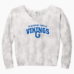 PLEASANT GROVE HIGH SCHOOL VIKINGS <span class="pdp-name-mascot">PLEASANT GROVE VIKINGS</span> Port & Company Women's Tie-Dye V-Neck Sweatshirt Front Thumbnail