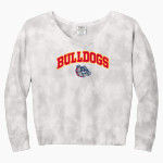 SOUTH DELTA HIGH SCHOOL BULLDOGS <span class="pdp-name-mascot">SOUTH DELTA BULLDOGS</span> Port & Company Women's Tie-Dye V-Neck Sweatshirt Front Thumbnail