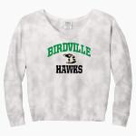 BIRDVILLE HIGH SCHOOL HAWKS Port & Company Women's Tie-Dye V-Neck Sweatshirt Front Thumbnail