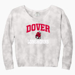DOVER HIGH SCHOOL LONGHORNS Port & Company Women's Tie-Dye V-Neck Sweatshirt Front Thumbnail