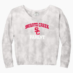 SWARTZ CREEK HIGH SCHOOL DRAGONS Port & Company Women's Tie-Dye V-Neck Sweatshirt Front Thumbnail