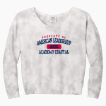American Leadership Academy Coastal Navigators Port & Company Women's Tie-Dye V-Neck Sweatshirt Front Thumbnail