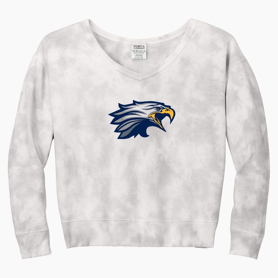 East Dayton Christian Eagles <span class="pdp-name-mascot">East Dayton Christian Eagles</span> Port & Company Women's Tie-Dye V-Neck Sweatshirt