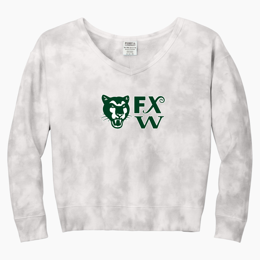 Frances Xavier Warde Jaguars <span class="pdp-name-mascot">Frances Xavier Warde School Jaguars</span> Port & Company Women's Tie-Dye V-Neck Sweatshirt