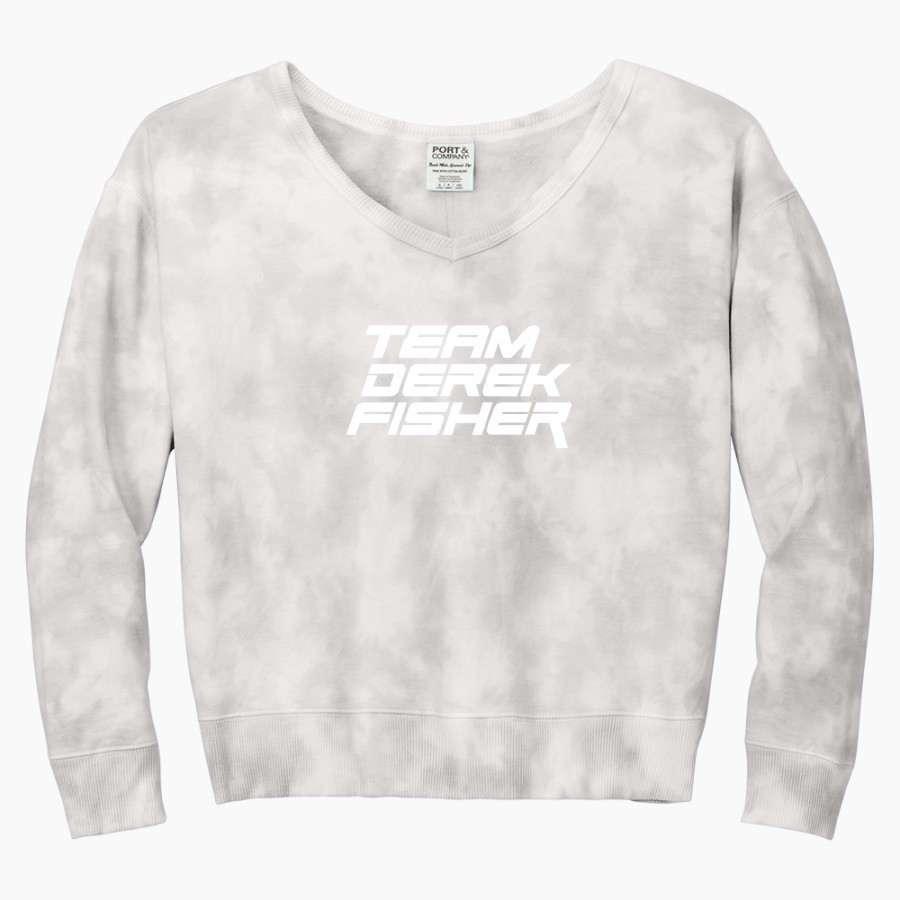 Be Better Foundation Team Derek Fisher Port & Company Women's Tie-Dye V-Neck Sweatshirt