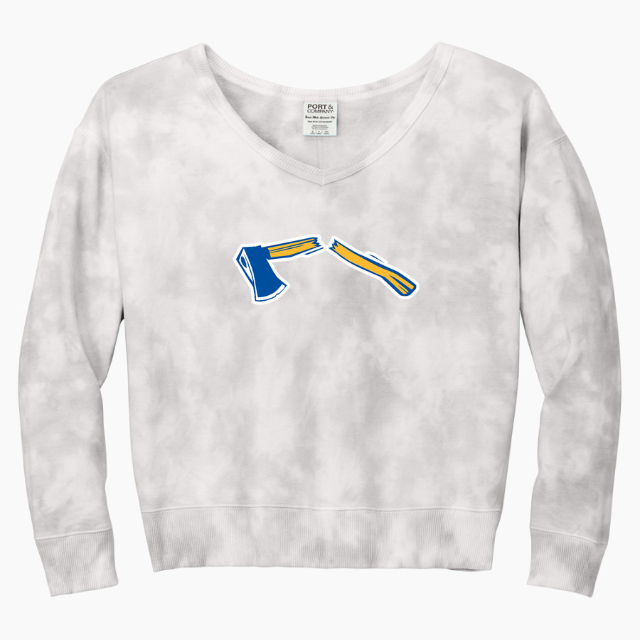 BAD AXE HIGH SCHOOL HATCHETS <span class="pdp-name-mascot">BAD AXE HATCHETS</span> Port & Company Women's Tie-Dye V-Neck Sweatshirt