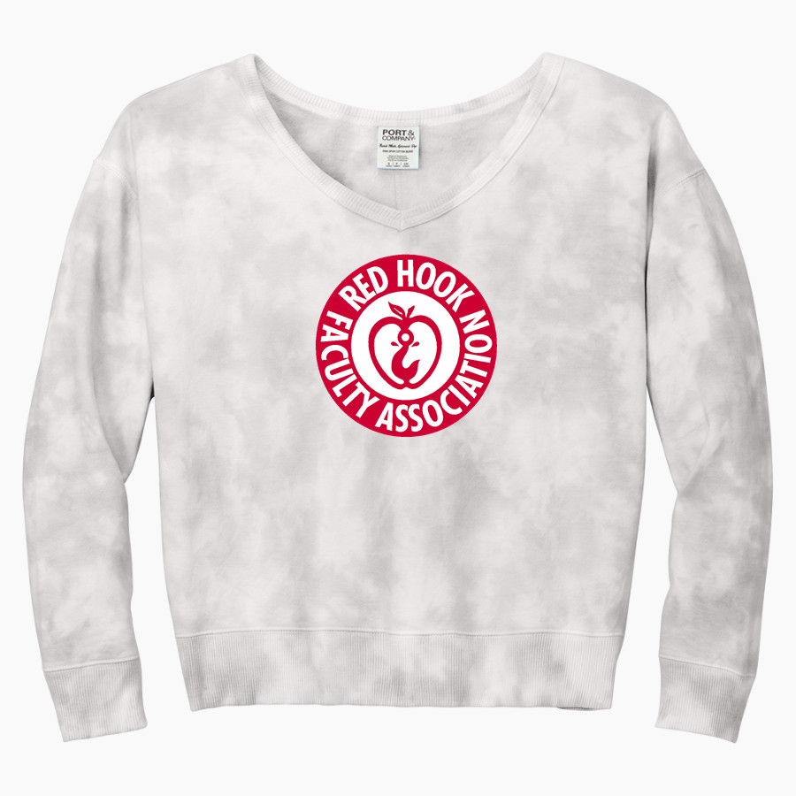 Red Hook Faculty Association RHFA Port & Company Women's Tie-Dye V-Neck Sweatshirt