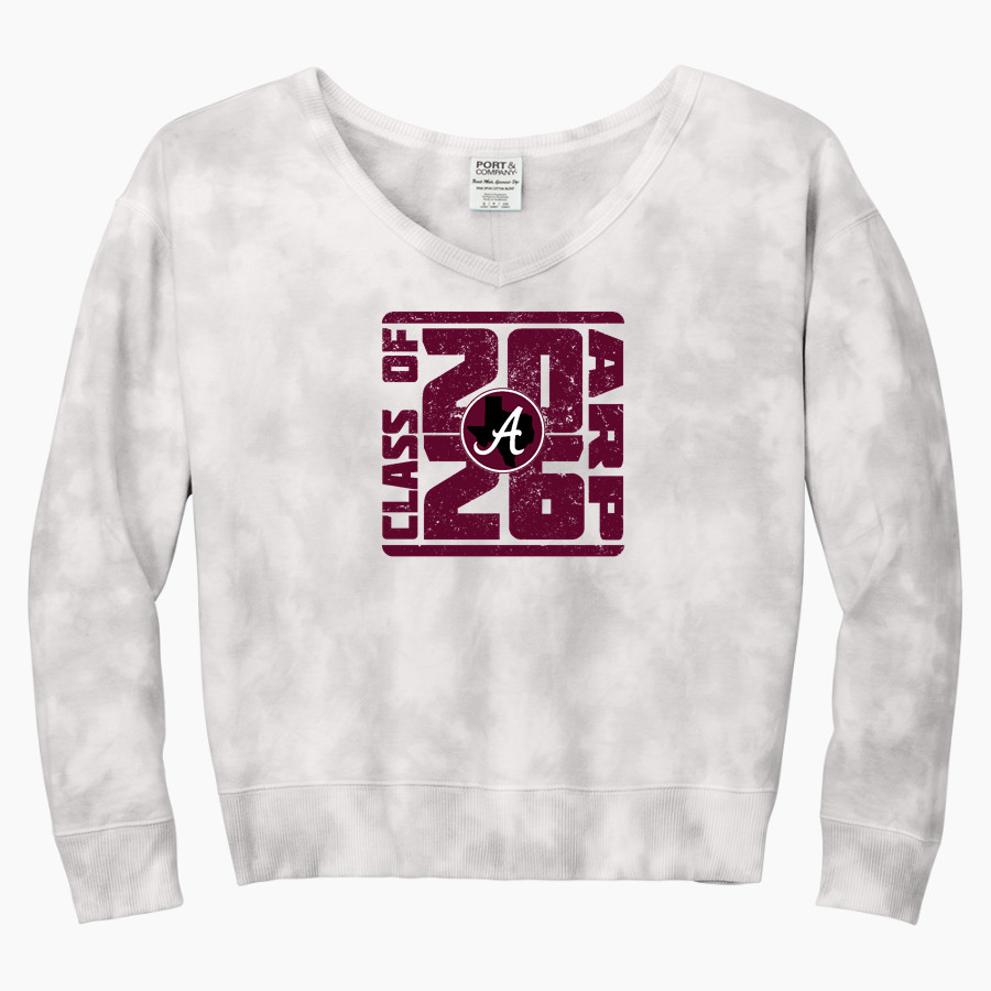 ARP HIGH SCHOOL TIGERS <span class="pdp-name-mascot">ARP TIGERS</span> Port & Company Women's Tie-Dye V-Neck Sweatshirt