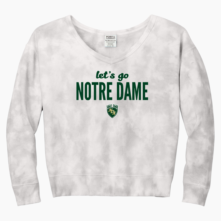 Notre Dame Academy Rebels official sideline store Port & Company Women's Tie-Dye V-Neck Sweatshirt