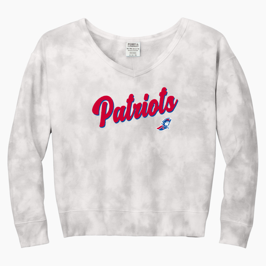 JAY COUNTY HIGH SCHOOL PATRIOTS Port & Company Women's Tie-Dye V-Neck Sweatshirt
