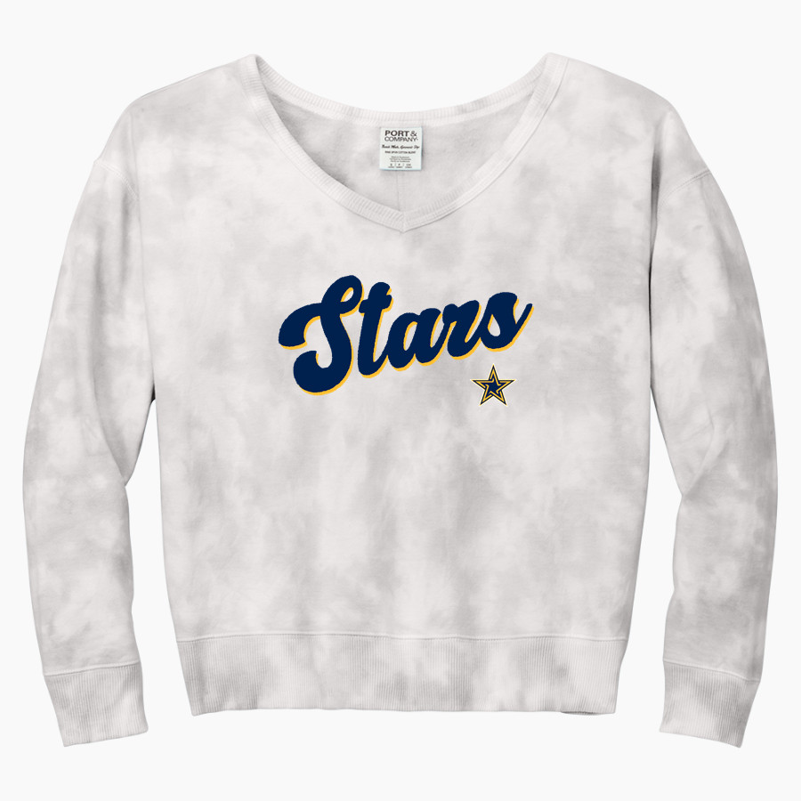 Dominican Stars <span class="pdp-name-mascot">Dominican University Stars</span> Port & Company Women's Tie-Dye V-Neck Sweatshirt