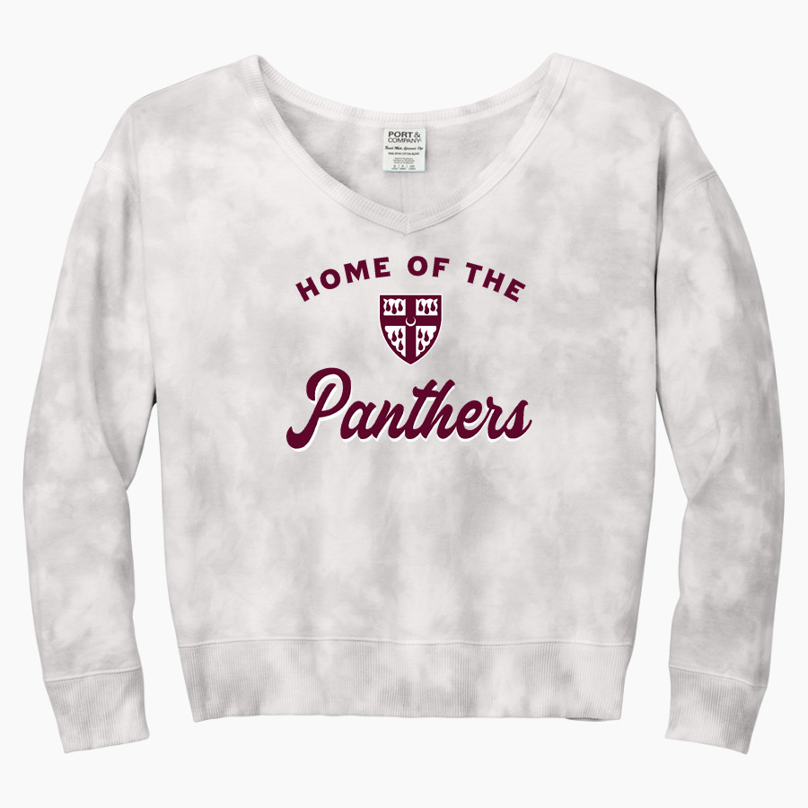 St. Anselm's Abbey Panthers <span class="pdp-name-mascot">Saint Anselm's Abbey Panthers</span> Port & Company Women's Tie-Dye V-Neck Sweatshirt