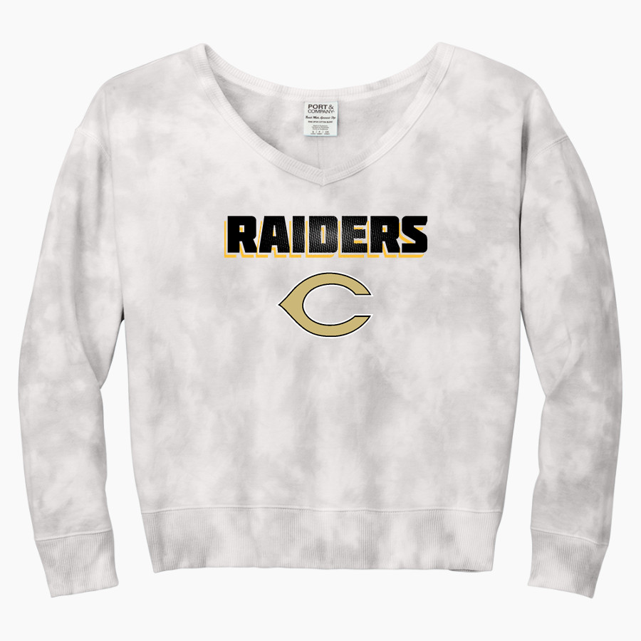 CIBOLA HIGH SCHOOL RAIDERS <span class="pdp-name-mascot">CIBOLA RAIDERS</span> Port & Company Women's Tie-Dye V-Neck Sweatshirt