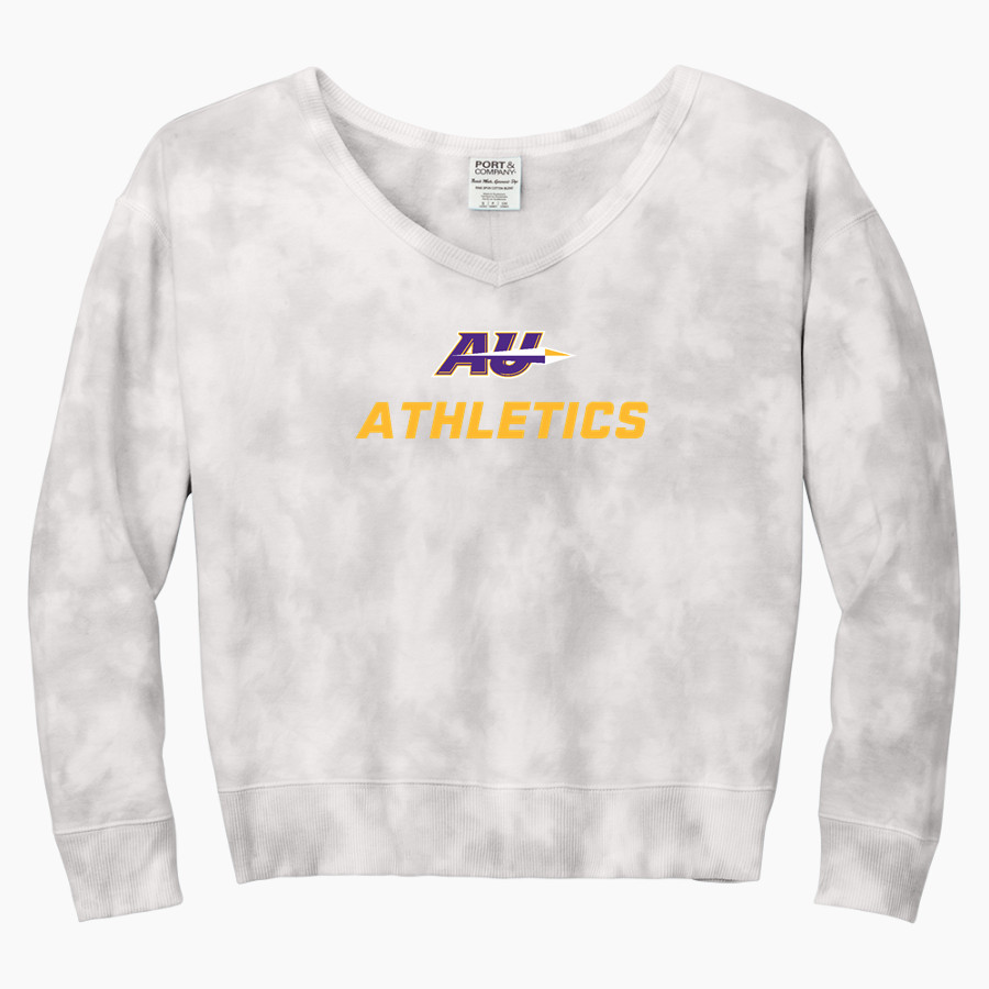 Alfred University Saxons <span class="pdp-name-mascot">Alfred University Saxons</span> Port & Company Women's Tie-Dye V-Neck Sweatshirt