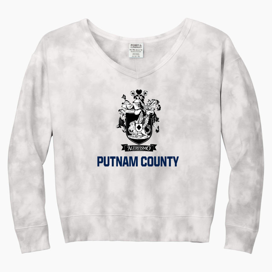 Putnam County War Eagles <span class="pdp-name-mascot">Putnam County War Eagles</span> Port & Company Women's Tie-Dye V-Neck Sweatshirt
