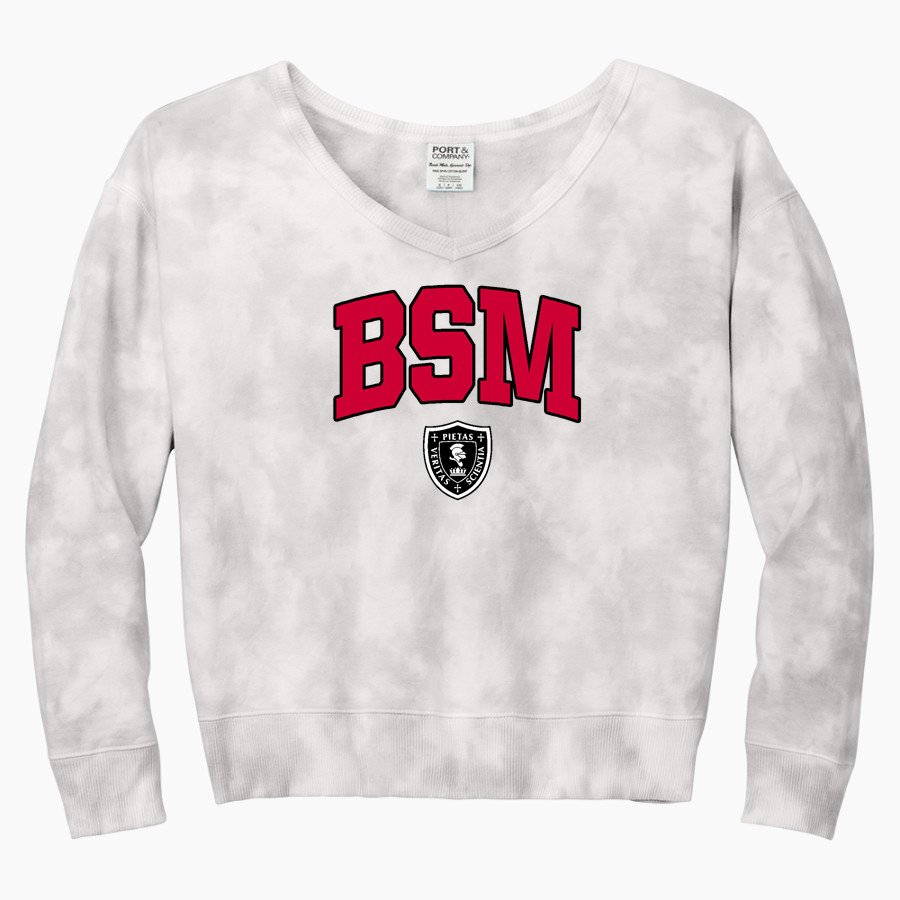 Benilde-St. Margaret's Red Knights <span class="pdp-name-mascot">Benilde-St. Margaret's Red Knights</span> Port & Company Women's Tie-Dye V-Neck Sweatshirt