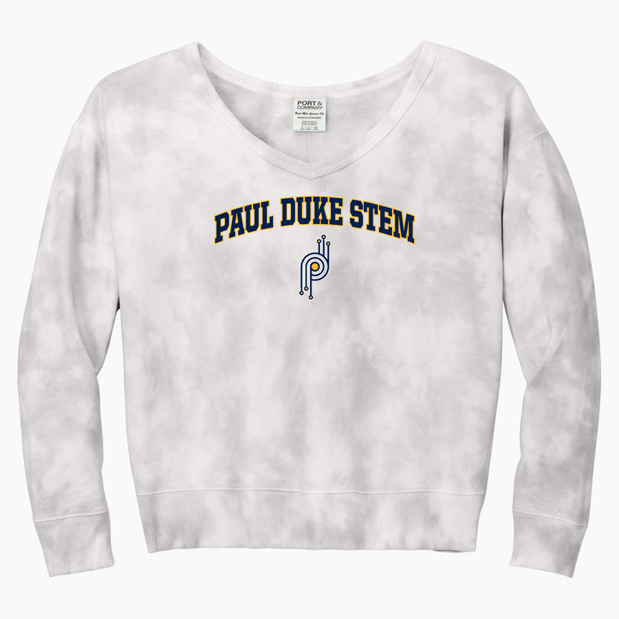 Paul Duke STEM Trailblazers <span class="pdp-name-mascot">Paul Duke High School Trailblazers</span> Port & Company Women's Tie-Dye V-Neck Sweatshirt