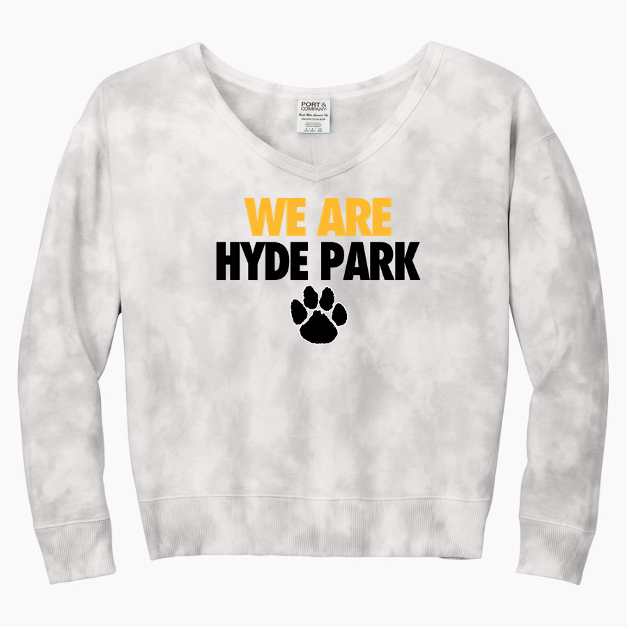 Hyde Park Panthers Port & Company Women's Tie-Dye V-Neck Sweatshirt