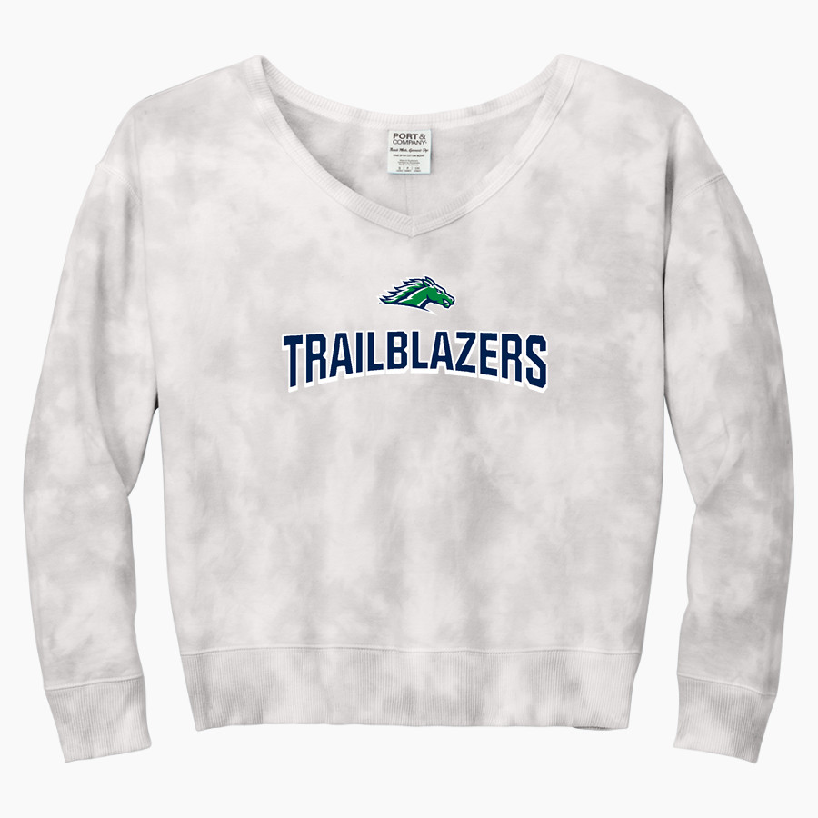 Babcock Trailblazers <span class="pdp-name-mascot">Babcock High School Trailblazers</span> Port & Company Women's Tie-Dye V-Neck Sweatshirt