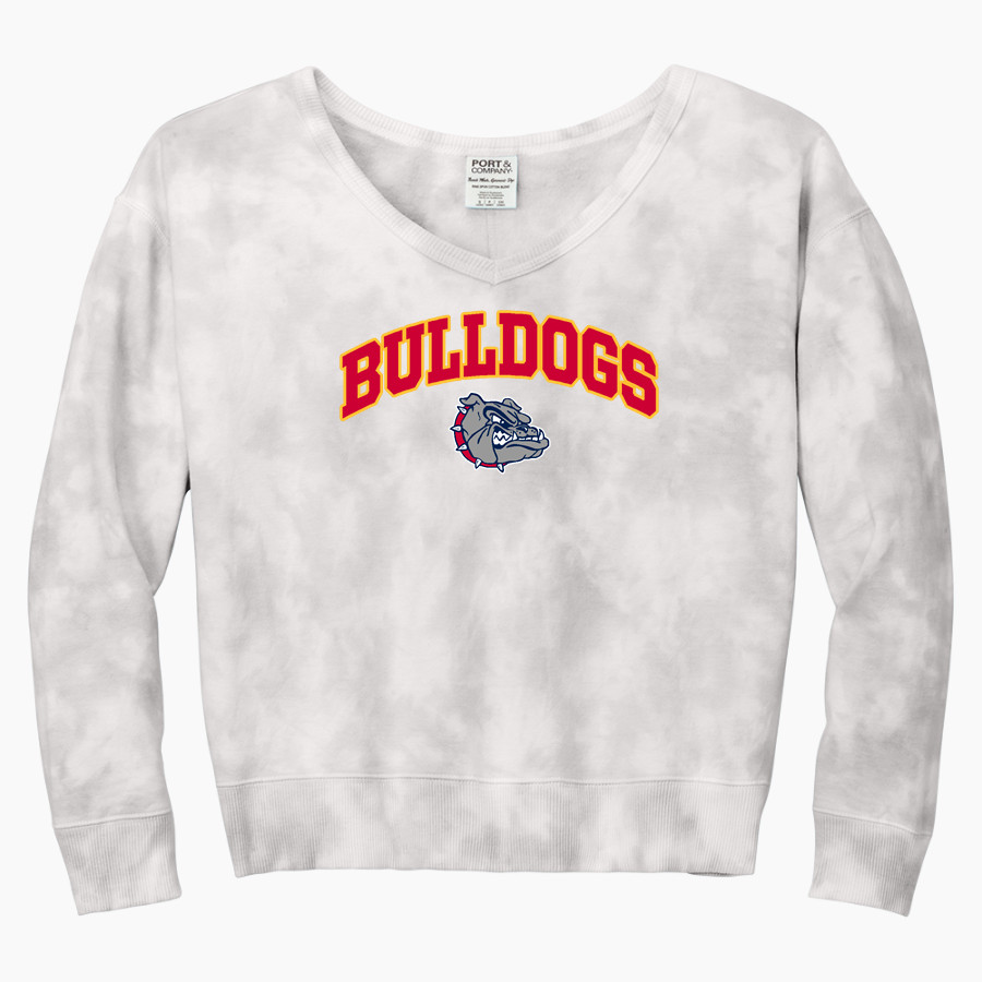 SOUTH DELTA HIGH SCHOOL BULLDOGS <span class="pdp-name-mascot">SOUTH DELTA BULLDOGS</span> Port & Company Women's Tie-Dye V-Neck Sweatshirt