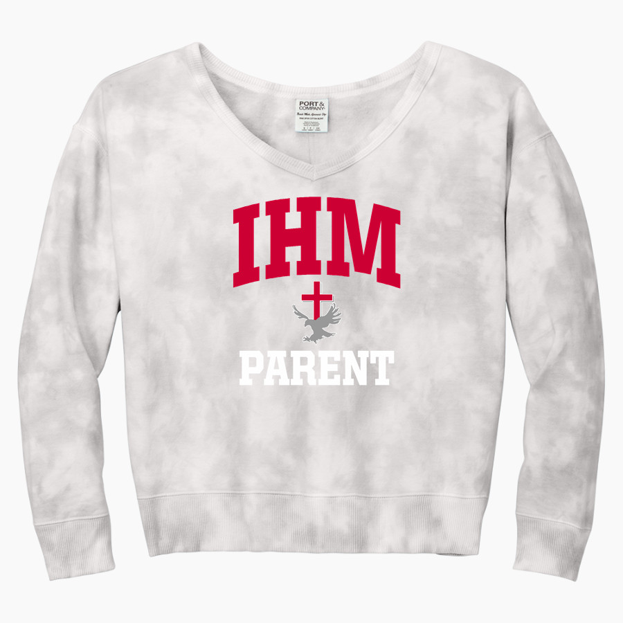 IHM Eagles <span class="pdp-name-mascot">Immaculate Heart Eagles</span> Port & Company Women's Tie-Dye V-Neck Sweatshirt
