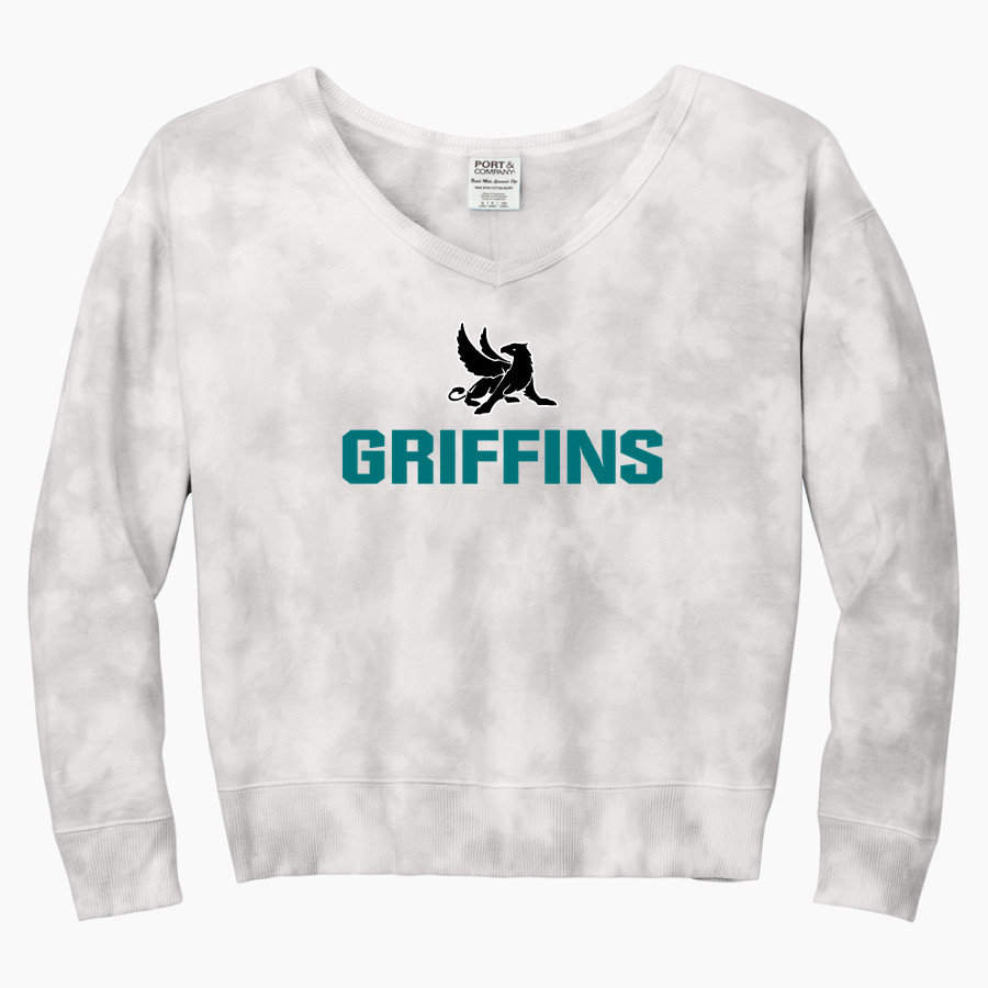 ACADEMY AT PALUMBO HIGH SCHOOL GRIFFINS <span class="pdp-name-mascot">PALUMBO GRIFFINS</span> Port & Company Women's Tie-Dye V-Neck Sweatshirt