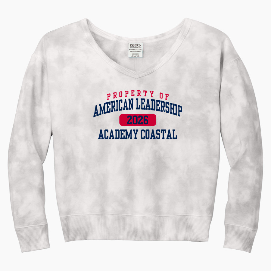American Leadership Academy Coastal Navigators Port & Company Women's Tie-Dye V-Neck Sweatshirt