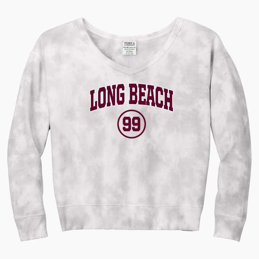 LONG BEACH HIGH SCHOOL BEARCATS <span class="pdp-name-mascot">LONG BEACH BEARCATS</span> Port & Company Women's Tie-Dye V-Neck Sweatshirt