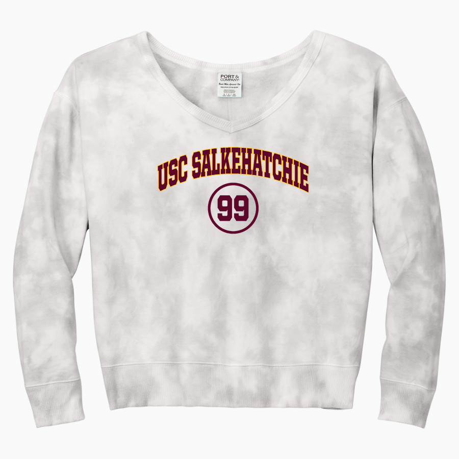USC SALKEHATCHIE Indians <span class="pdp-name-mascot">University Of South Carolina Salkehatchie Indians</span> Port & Company Women's Tie-Dye V-Neck Sweatshirt