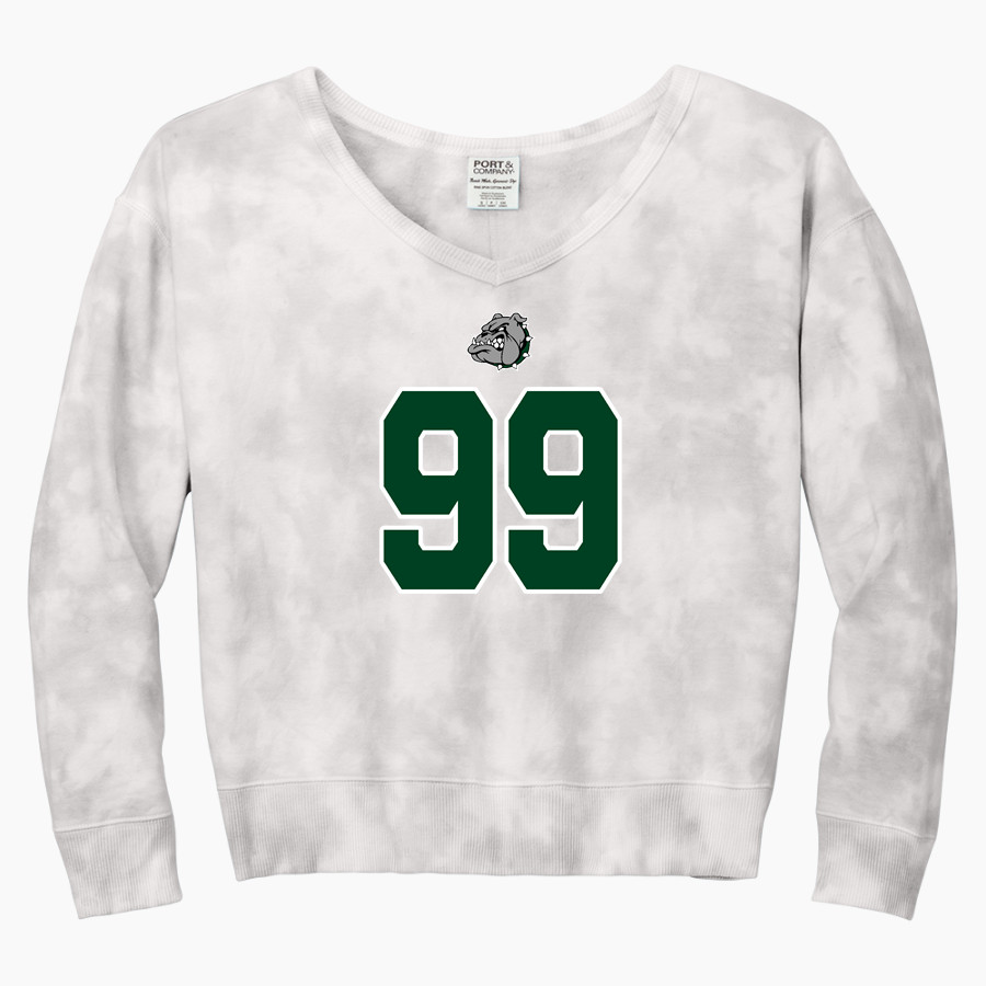 MELBOURNE HIGH SCHOOL BULLDOGS <span class="pdp-name-mascot">MELBOURNE BULLDOGS</span> Port & Company Women's Tie-Dye V-Neck Sweatshirt