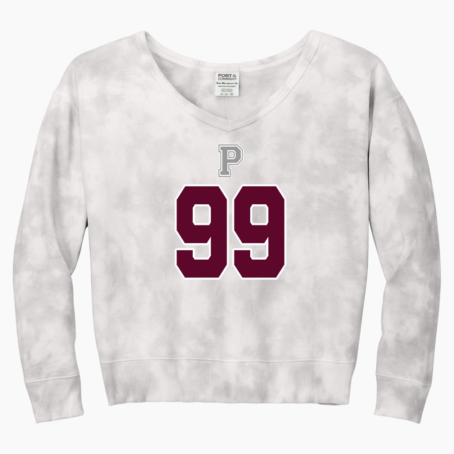 PERRY HIGH SCHOOL MAROONS <span class="pdp-name-mascot">PERRY MAROONS</span> Port & Company Women's Tie-Dye V-Neck Sweatshirt