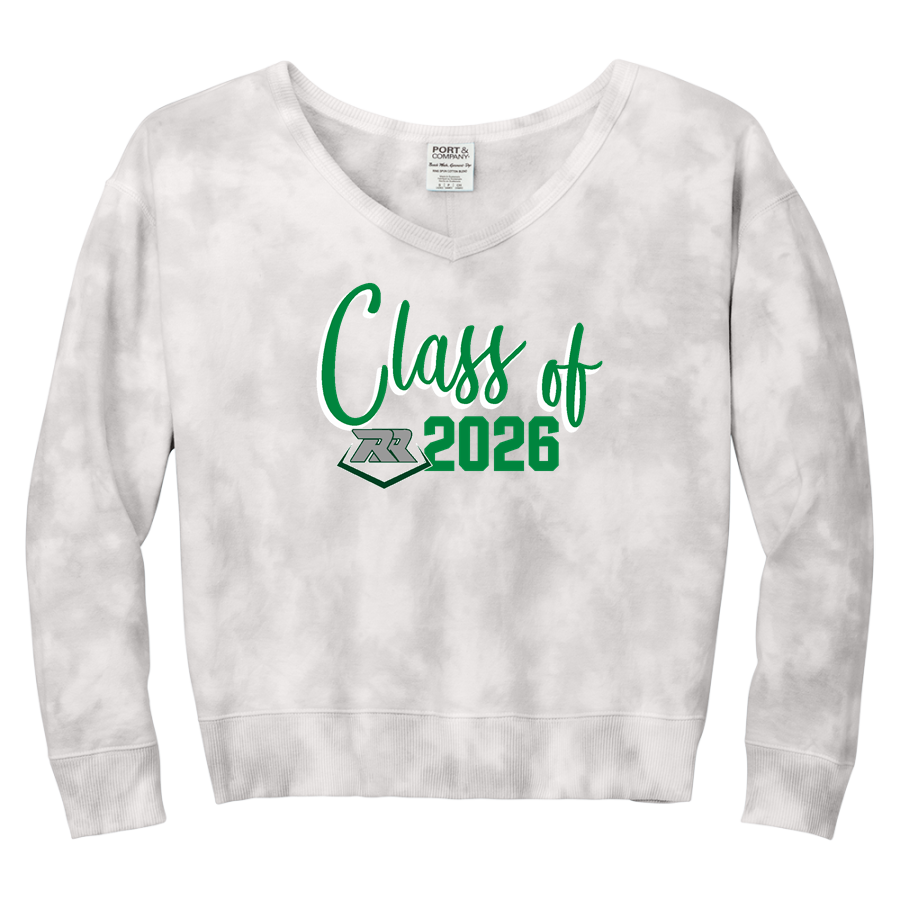 REYNOLDS HIGH SCHOOL RAIDERS <span class="pdp-name-mascot">REYNOLDS RAIDERS</span> Port & Company Women's Tie-Dye V-Neck Sweatshirt