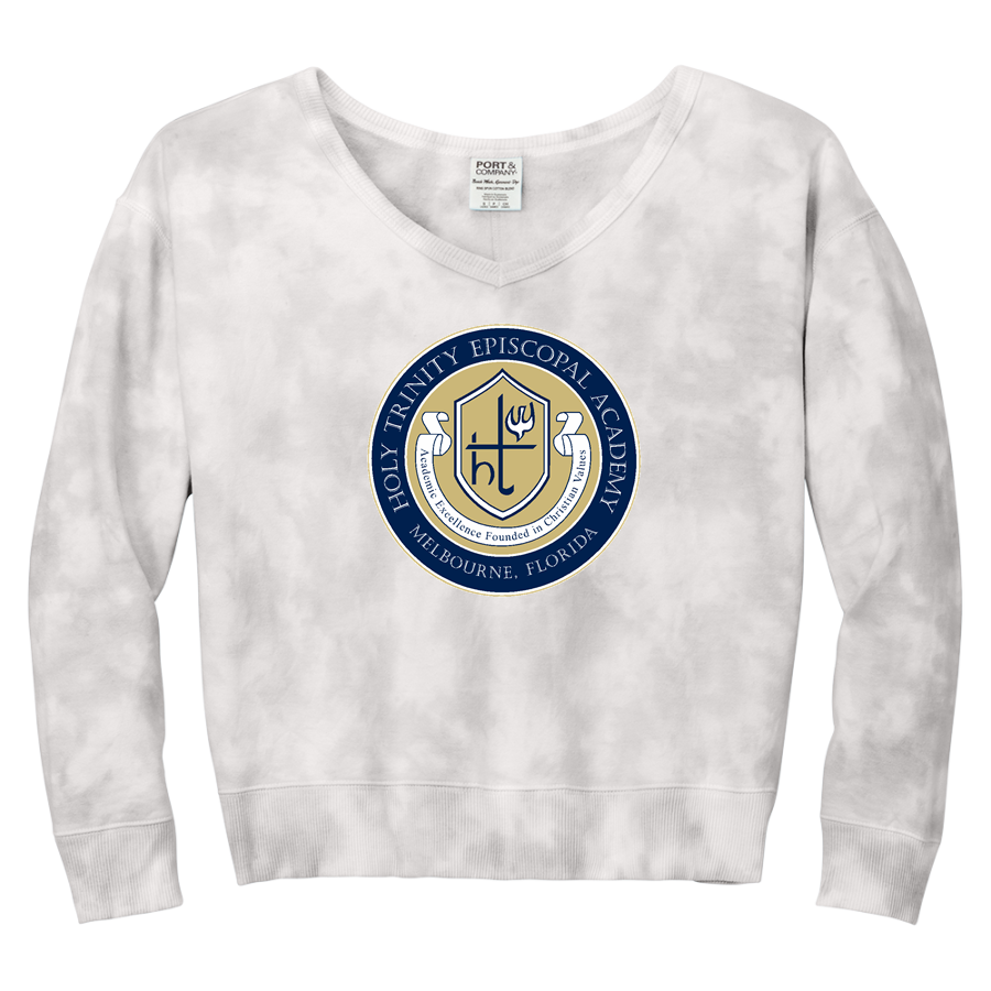 Holy Trinity Tigers <span class="pdp-name-mascot">Holy Trinity Tigers</span> Port & Company Women's Tie-Dye V-Neck Sweatshirt