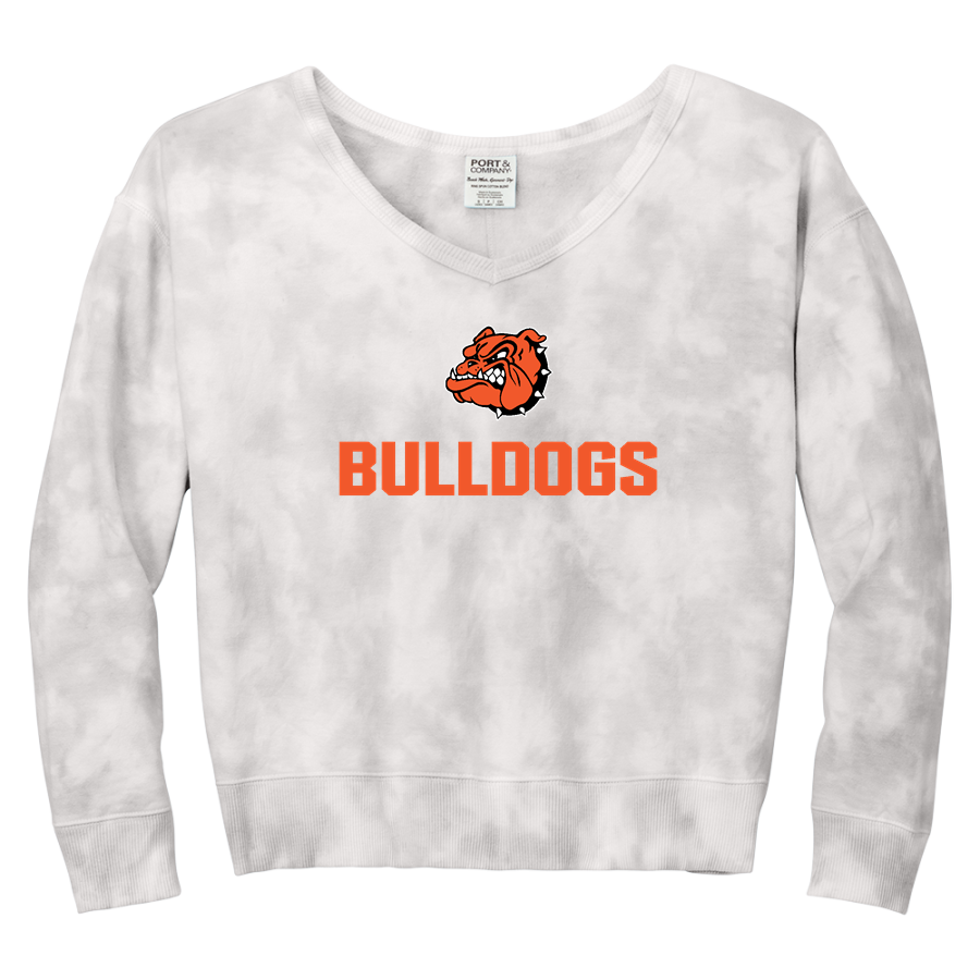 Scranton Bulldogs <span class="pdp-name-mascot">Scranton Middle School Bulldogs</span> Port & Company Women's Tie-Dye V-Neck Sweatshirt