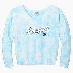 ALL SAINTS CATHOLIC HIGH SCHOOL COUGARS Port & Company Women's Tie-Dye V-Neck Sweatshirt Front Thumbnail