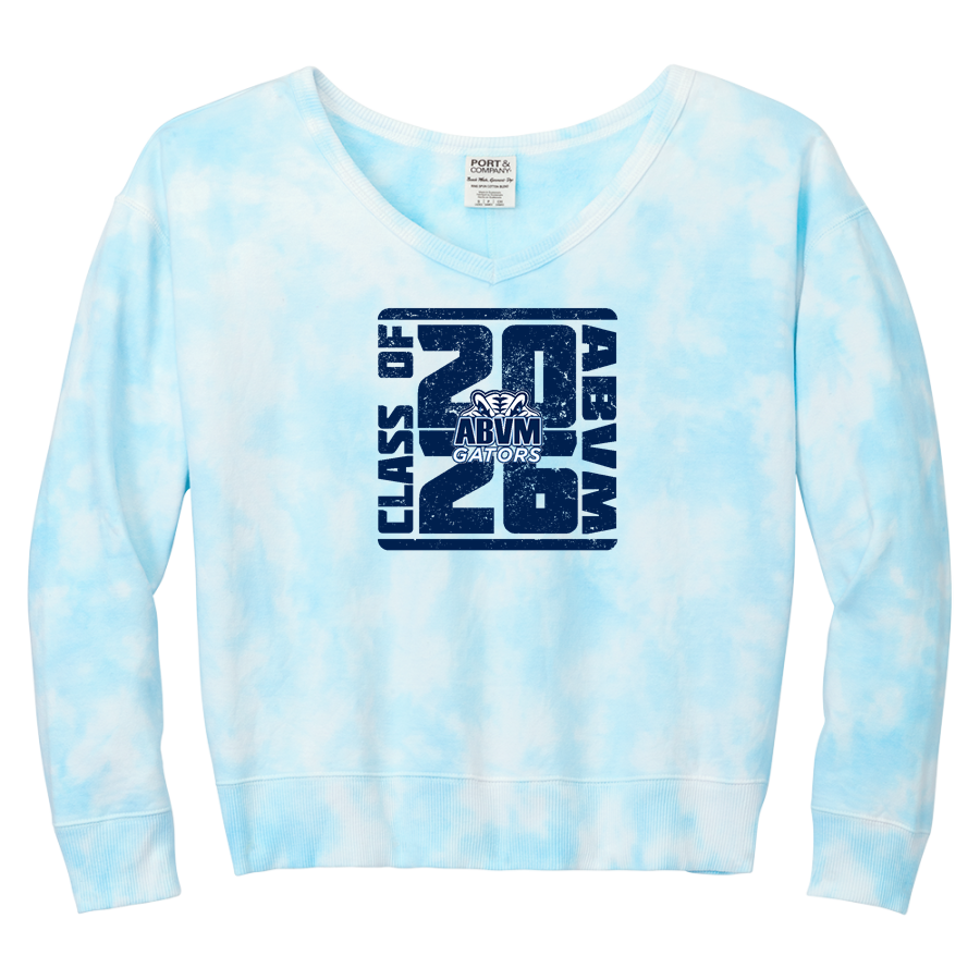 Assumption of the Blessed Virgin Mary School <span class="pdp-name-mascot">ABVM Gators</span> Port & Company Women's Tie-Dye V-Neck Sweatshirt