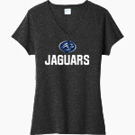 Emery Jaguars Port & Company Women's Tri-Blend V-Neck T-Shirt Front Thumbnail