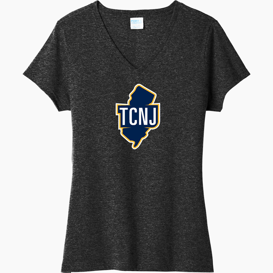 THE COLLEGE OF NEW JERSEY LIONS <span class="pdp-name-mascot">THE COLLEGE OF NEW JERSEY LIONS</span> Port & Company Women's Tri-Blend V-Neck T-Shirt