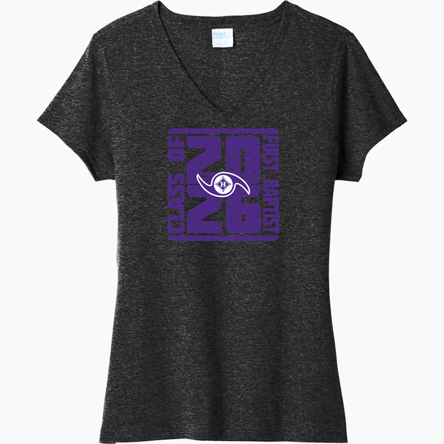 First Baptist Hurricanes <span class="pdp-name-mascot">First Baptist Hurricanes</span> Port & Company Women's Tri-Blend V-Neck T-Shirt