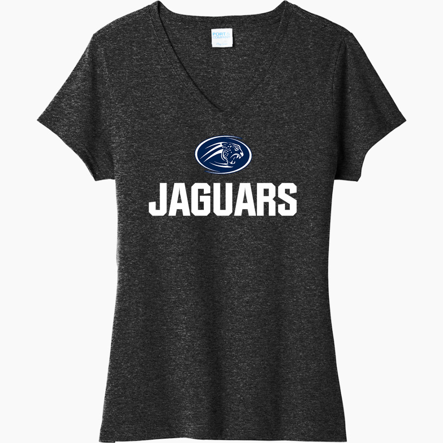 Emery Jaguars Port & Company Women's Tri-Blend V-Neck T-Shirt