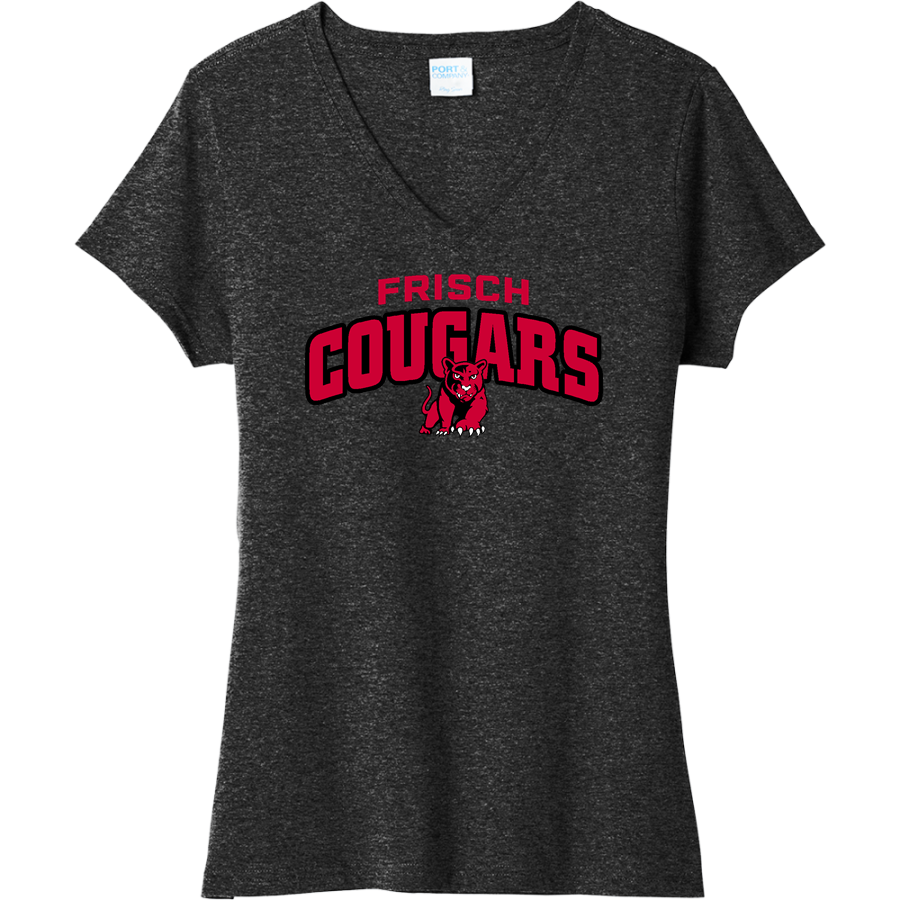 Frisch Cougars <span class="pdp-name-mascot">Frisch Cougars</span> Port & Company Women's Tri-Blend V-Neck T-Shirt