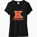 KINGSLEY HIGH SCHOOL STAGS <span class="pdp-name-mascot">KINGSLEY AREA STAGS</span> Port & Company Women's Tri-Blend V-Neck T-Shirt Front Thumbnail