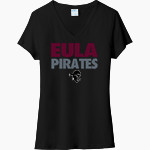 EULA HIGH SCHOOL PIRATES Port & Company Women's Tri-Blend V-Neck T-Shirt Front Thumbnail