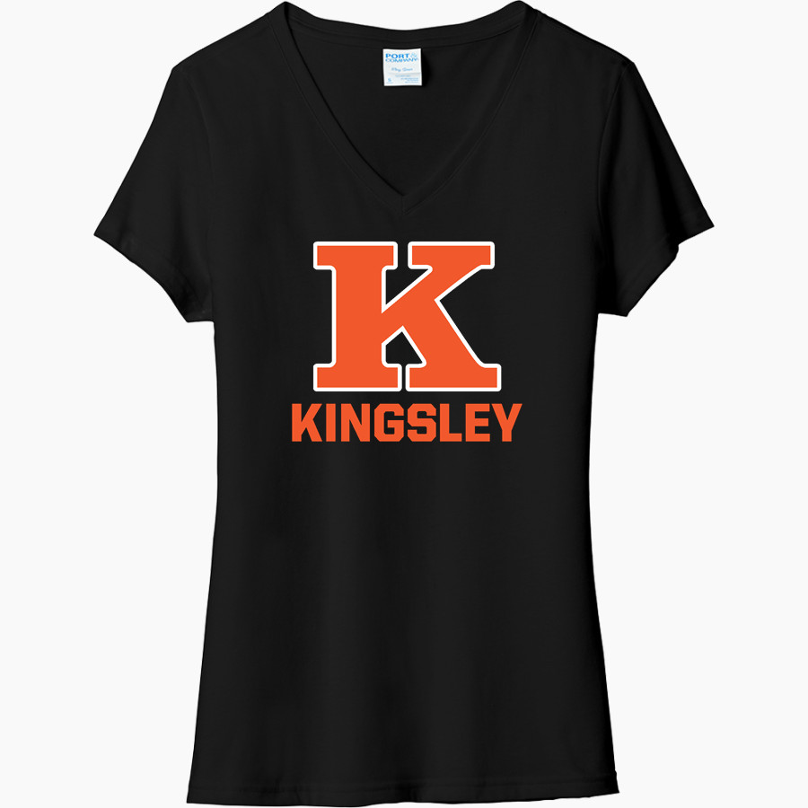 KINGSLEY HIGH SCHOOL STAGS <span class="pdp-name-mascot">KINGSLEY AREA STAGS</span> Port & Company Women's Tri-Blend V-Neck T-Shirt