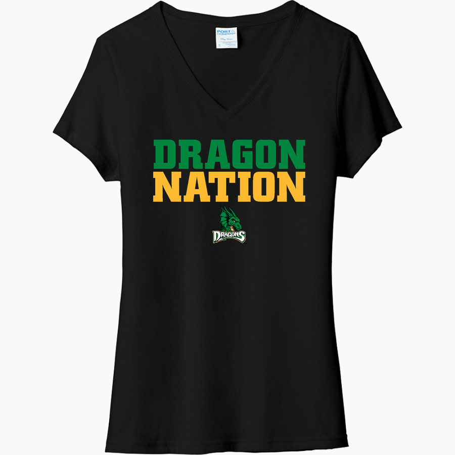 WEST DAVIDSON HIGH SCHOOL DRAGONS Port & Company Women's Tri-Blend V-Neck T-Shirt