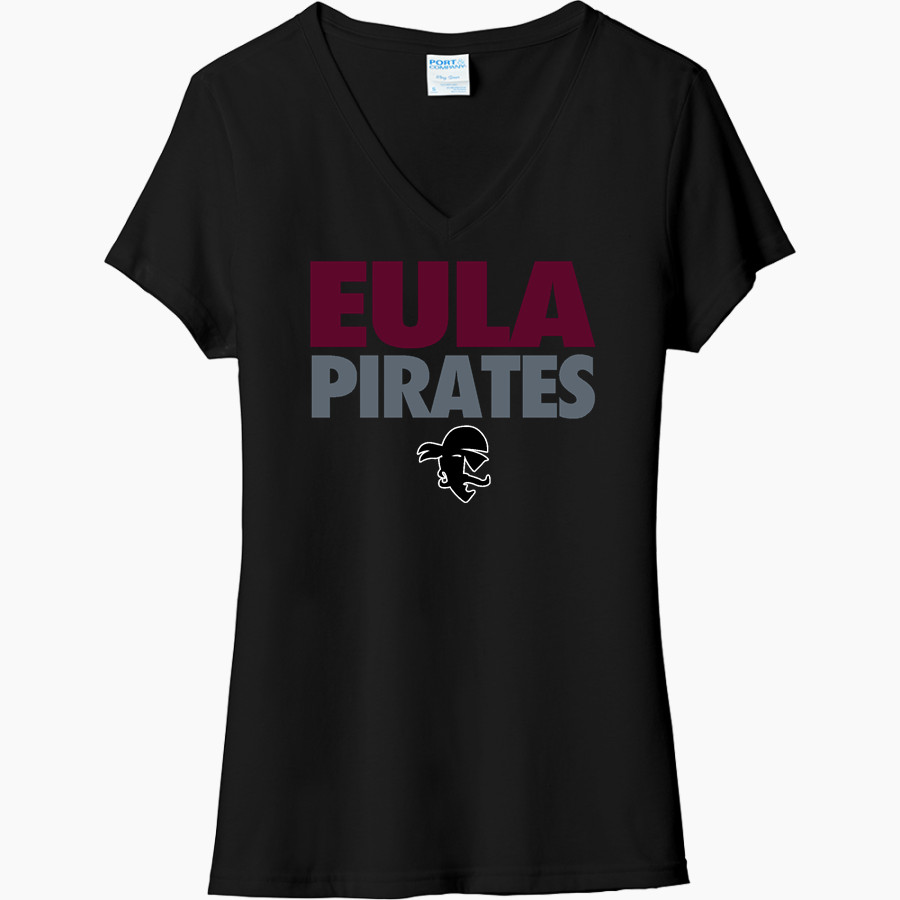 EULA HIGH SCHOOL PIRATES Port & Company Women's Tri-Blend V-Neck T-Shirt
