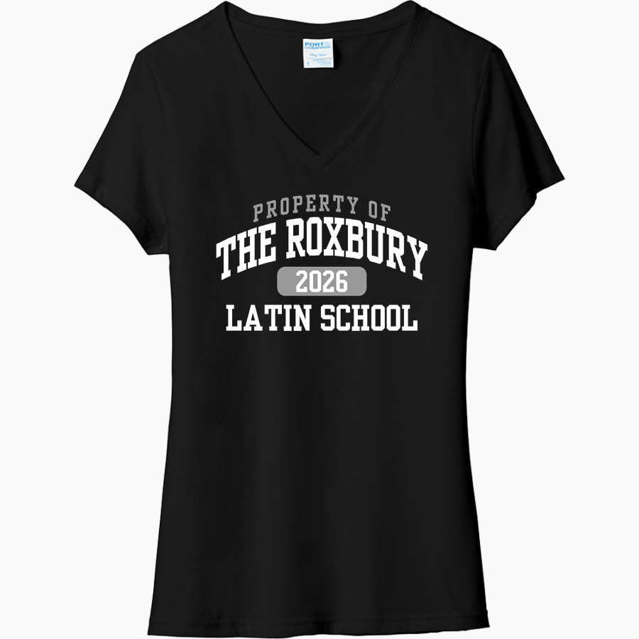 Roxbury Latin <span class="pdp-name-mascot">Roxbury Latin Foxes</span> Port & Company Women's Tri-Blend V-Neck T-Shirt