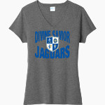 Divine Savior Academy Jaguars <span class="pdp-name-mascot">Divine Savior Academy Jaguars</span> Port & Company Women's Tri-Blend V-Neck T-Shirt Front Thumbnail